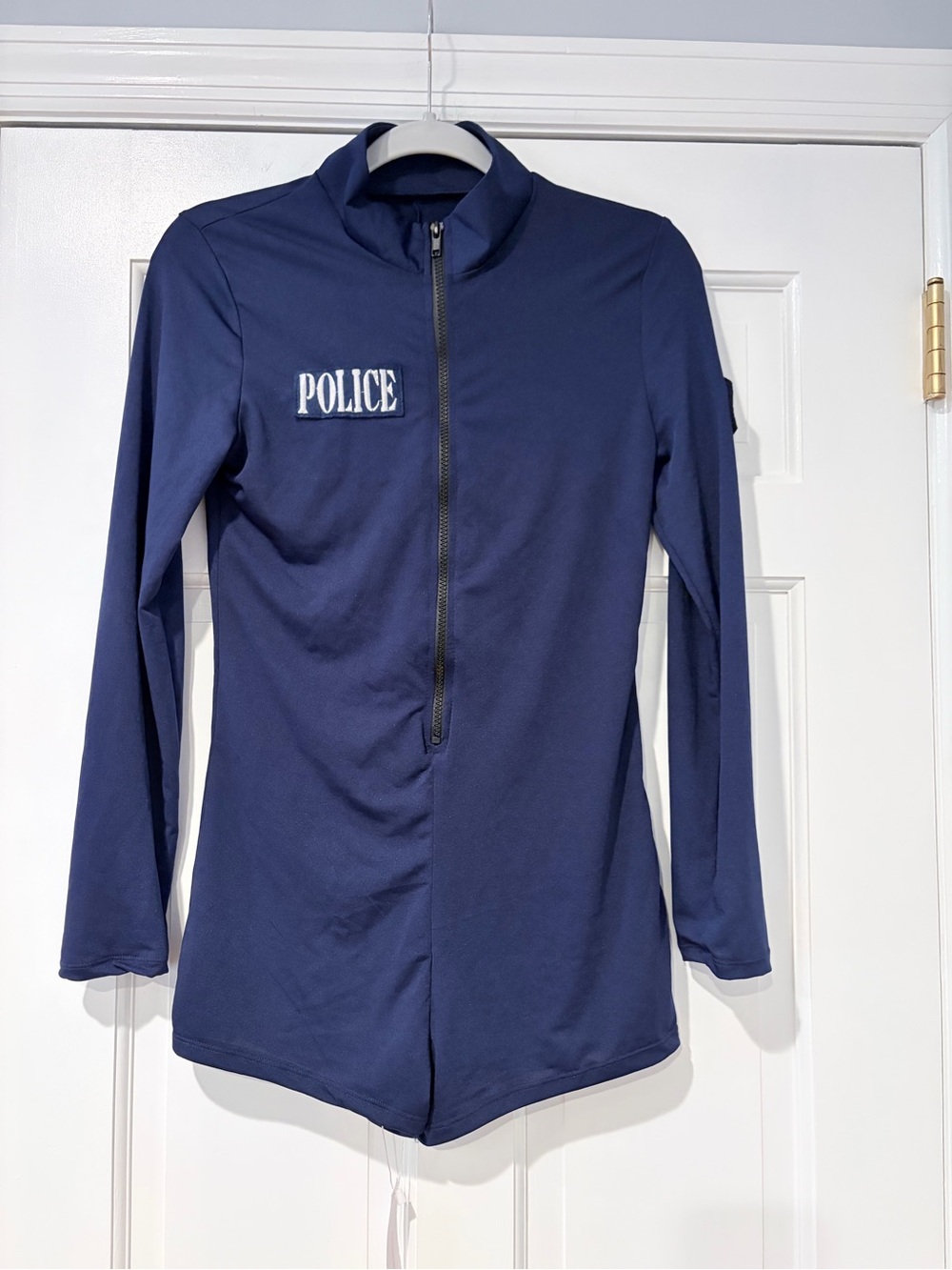 Navy Long-Sleeve Zip-Front POLICE Bodysuit